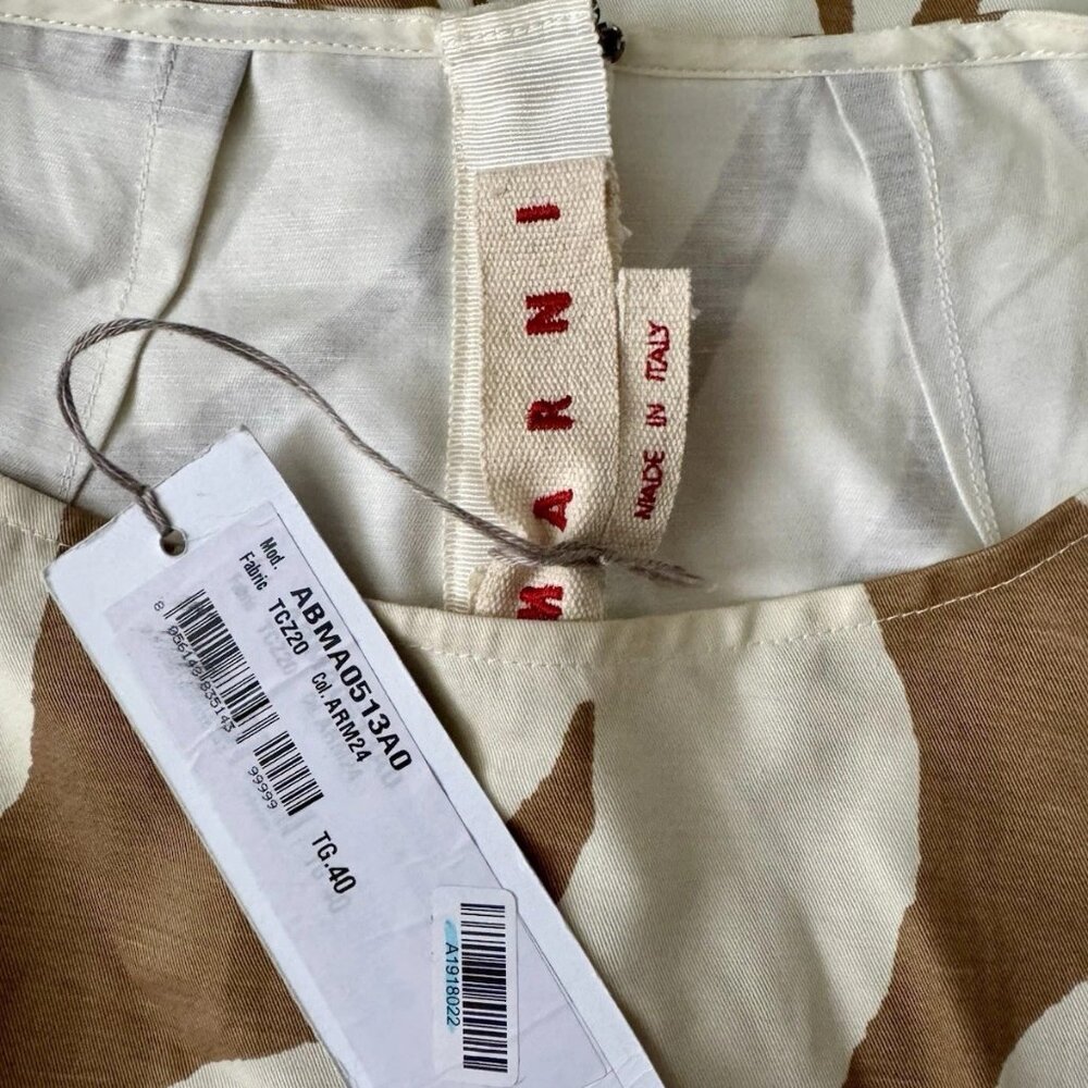 NWT Marni Printed cotton and linen midi dress sz IT40 US 4 $1,450 - Picture 5 of 6